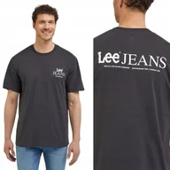 Koszulki męskie - Lee LOGO LOOSE TEE Washed Black BARDZO LUŹNY CZARNY T-SHIRT KOSZULKA M - miniaturka - grafika 1