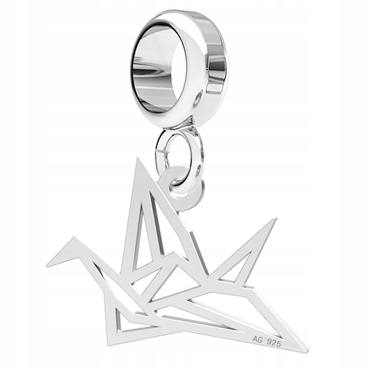 Charms Srebrny Ptak Origami Blaszka z Ptaszkiem Ptak Ptaszek SREBRO 925