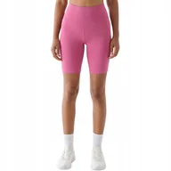 Legginsy - Legginsy damskie krótkie 4F F012 ciemny róż 4FWAW24TFSTF012 53S S - miniaturka - grafika 1