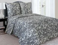 Pościel - Luxury Pościel satynowa 160x200 4533/3 niebieska biała szara turecki wzór 02 - miniaturka - grafika 1