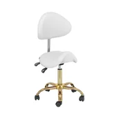 Krzesła i taborety kosmetyczne - Physa Krzesło siodłowe 51 65 cm 150 kg białe/ złote - Taborety i krzesła kosmetyczne - miniaturka - grafika 1