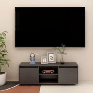 Szafki RTV - Lumarko Szafka pod telewizor, szara, 110x30x40 cm, drewno sosnowe - miniaturka - grafika 1