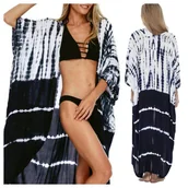 Bluzki damskie - Pareo długa narzutka plażowa tunika z paskiem - miniaturka - grafika 1