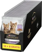 Mokra karma dla kotów - PRO PLAN Nutrisavour Kitten Karma dla kociąt delikatne kawałki z indykiem w sosie 26x85g 18+8 GRATIS - miniaturka - grafika 1