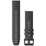 Paski - Garmin Quickfit 22 pasek do zegarka, szary silikon z czarnym sprzętem - miniaturka - grafika 1