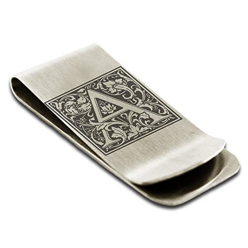 Klips na pieniądze ze stali nierdzewnej dla mężczyzn tata chłopiec przyjaciel ojciec kwiatowy inicjał skrzynka na listy monogram portfel etui na karty gotówkowe ze spersonalizowanym grawerunkiem,