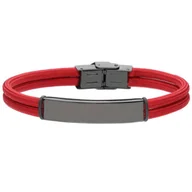 Bransoletki - Czerwono czarna bransoletka pod grawer - Manoki - miniaturka - grafika 1