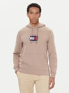 Bluzy męskie - Tommy Hilfiger Bluza Linear Flag MW0MW41332 Beżowy Regular Fit - miniaturka - grafika 1