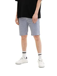 Tom Tailor Denim Męskie szorty bermudy 1034978, 31059-granatowa biała struktura, S, 31059 - granatowa biała struktura, S - Spodenki damskie - miniaturka - grafika 1