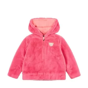 Steiff Dziewczęca kurtka Fake Fur, Strawberry Pink, 122 cm - Kurtki i płaszcze dla dziewczynek - miniaturka - grafika 1