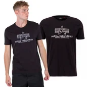 Odzież taktyczna i umundurowanie - Alpha Industries Koszulka Basic T Embroidery 118505 95 - Czarna/Biała - miniaturka - grafika 1