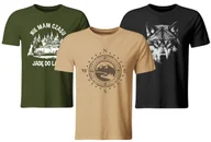 Koszulki męskie - Zestaw 3 koszulek dla Podróżnika, Góry, Las, Kompas, 3PAK, roz. M - miniaturka - grafika 1