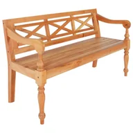 Ławki do przedpokoju - vidaXL Ławka Batavia, 136 cm, lite drewno mahoniowe, jasnobrązowa vidaXL - miniaturka - grafika 1