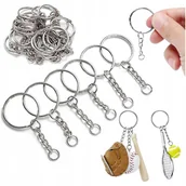 Breloki - Zawieszka baza do breloka Z ŁAŃCUSZKIEM zawieszki do robienia breloków 50sz - miniaturka - grafika 1