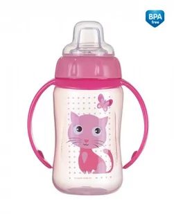 Canpol babies Cute Animals, Kubek treningowy z silikonowym ustnikiem, Kotek - Kubki dla dzieci - miniaturka - grafika 2