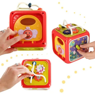 Zabawka edukacyjna interaktywna sensoryczna manipulacyjna kostka sorter klocków - Sortery dla dzieci - miniaturka - grafika 6
