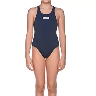 Stroje kąpielowe - Arena dziewczęcy kostium kąpielowy Solid Swim Tech Jr, niebieski (granatowy/biały), 141 (10-11) 000002A262-075 - grafika 1