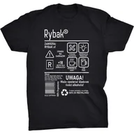 Koszulki męskie - Rybak Etykieta Koszulka Prezent Dla Rybaka - miniaturka - grafika 1