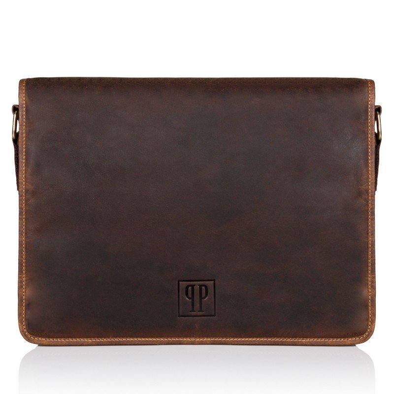 Torba Męska Na Ramię Brązowa Vintage Paolo Peruzzi T-06-Br