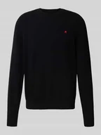 Swetry męskie - Sweter z dzianiny z mieszanki wełny lana z okrągłym dekoltem - miniaturka - grafika 1