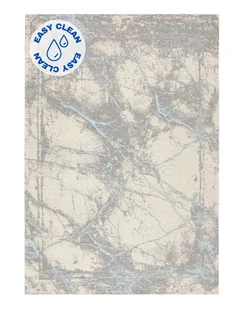 Dywan do salonu Deco Rugs Grey Blue Net (4528) 160 x 230 plamoodporny beżowo-niebieski - Dywany - miniaturka - grafika 1