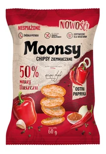 Moonsy Chipsy ziemniaczne o smaku ostrej papryki 60 g - Chipsy - miniaturka - grafika 1
