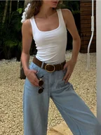 Spodnie damskie - Reserved - Jeansy wide leg baggy - niebieski - miniaturka - grafika 1