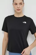 Koszulki sportowe damskie - The North Face t-shirt sportowy Flex Circuit kolor czarny NF0A87JVJK31 - miniaturka - grafika 1