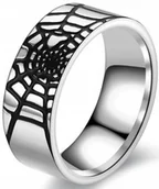 Pierścionki - Srebrny Pierścień Sygnet Spider-Man Pajęczyna Ring - miniaturka - grafika 1