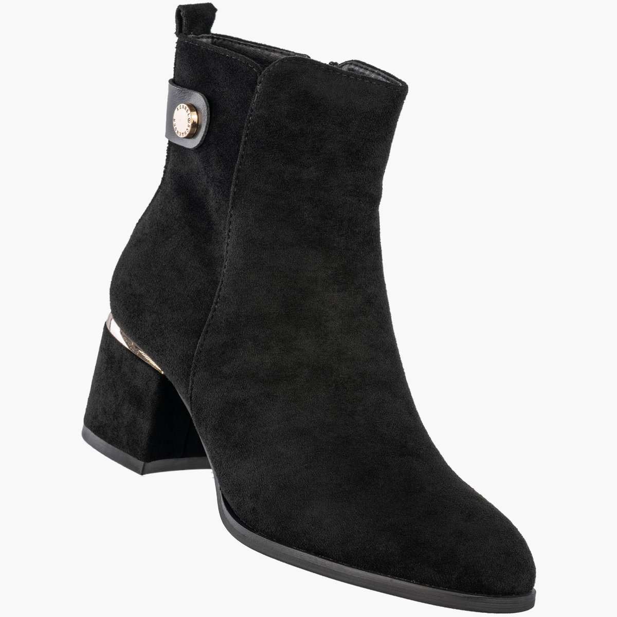 Botki Damskie Eleganckie Buty Na Obcasie Zimowe Ocieplane Czarne Czarny 37