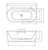 Wanny - Riho Modesty Wanna wolnostojąca 170x76 cm biała B090001005 - odbiór osobisty: Kraków, Warszawa - miniaturka - grafika 1
