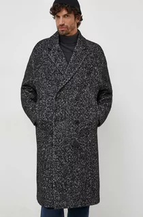 Płaszcze męskie - Calvin Klein płaszcz męski kolor czarny przejściowy dwurzędowy - grafika 1