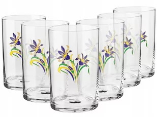 Szklanka Do Herbaty Dekorowane Krosno Prl Irys 6Szt - Szklanki - miniaturka - grafika 1