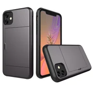 Etui i futerały do telefonów - Etui na Apple iPhone 11 Pro Max 2019 6,5 cala z kieszenią na kartę Obudowa wstrząsoodporna szara - miniaturka - grafika 1