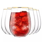 Szklanki - Szklanki KROSNO Harmony GOLD złoty pasek do wina - miniaturka - grafika 1