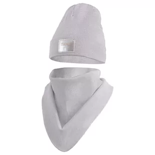 Czapka Wiosenna Jesienna Z Kominem Czapeczka Komplet Dla Dzieci 52-54 Szary - Czapki damskie - miniaturka - grafika 1