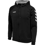 Bluzy męskie - Hummel HMLGO Cotton Zip bluza z kapturem dla mężczyzn, czarny, s - miniaturka - grafika 1
