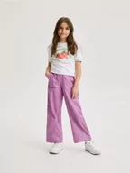 Spodnie i spodenki dla dziewczynek - Reserved - Błyszczące spodnie - brudny róż - miniaturka - grafika 1