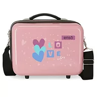 Kosmetyczki, organizery i kuferki - Enso Love Vibes kosmetyczka z torbą na ramię, różowa, 29 x 21 x 15 cm, sztywna, ABS 9,14 l, 0,6 kg, różowa, regulowana kosmetyczka z torbą na ramię, Rosa, Regulowana kosmetyczka z torbą na ramię - miniaturka - grafika 1