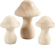 Zabawki kreatywne - Creativ Company Grzybki z drewna H: 4,5 i 6,5 cm 3 szt. - miniaturka - grafika 1