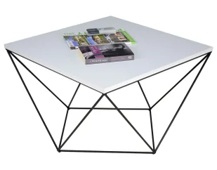 Nowoczesny stolik kawowy biały + czarny P2-C44 - Ławy i stoliki kawowe - miniaturka - grafika 1