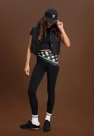 Kamizelki damskie - Stradivarius Krótka kamizelka pikowana Czarny XL - miniaturka - grafika 1