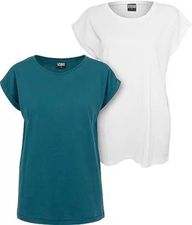 Koszulki i topy damskie - Urban Classics T-shirt damski, Teal+White, L - grafika 1