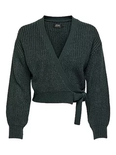 Kurtki damskie - ONLY Damska kurtka z dzianiny Onlbreda Wrap L/S Cardigan KNT Noos, zielony widelec, XL - grafika 1