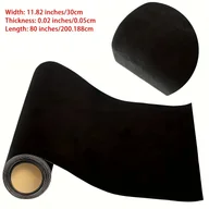 Rękodzieło - TEMU 1 Rolka Samoprzylepnej Czarnego Aksamitu, 11,82 x 80 Cali – Miękki Tkanina do Biurek na Biżuterię, Projektów DIY i Akcesoriów Artystycznych z - miniaturka - grafika 1