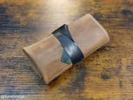 Akcesoria podróżnicze - ETUI PODRÓŻNE roller bag NA 3 ZEGARKI I INNE PRZYDASIE NATURALNA SKÓRA SZYTE RĘCZNIE IDEALNY PREZENT UPOMINEK KOLOR BRĄZOWY - miniaturka - grafika 1