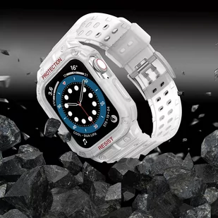 Protect Strap Band opaska z etui do Watch 7 / 6 / 5 / 4 / 3 / 2 / SE (41 / 40 / 38mm) obudowa pancerny pokrowiec na zegarek biały - Etui i futerały do telefonów - miniaturka - grafika 6