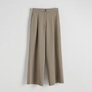 Spodnie damskie - Reserved - Szerokie spodnie z paskiem - Zielony - miniaturka - grafika 1