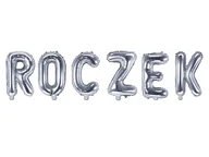 Baby shower i roczek - Zestaw balonów foliowych "Roczek" srebrny - 35 cm - miniaturka - grafika 1