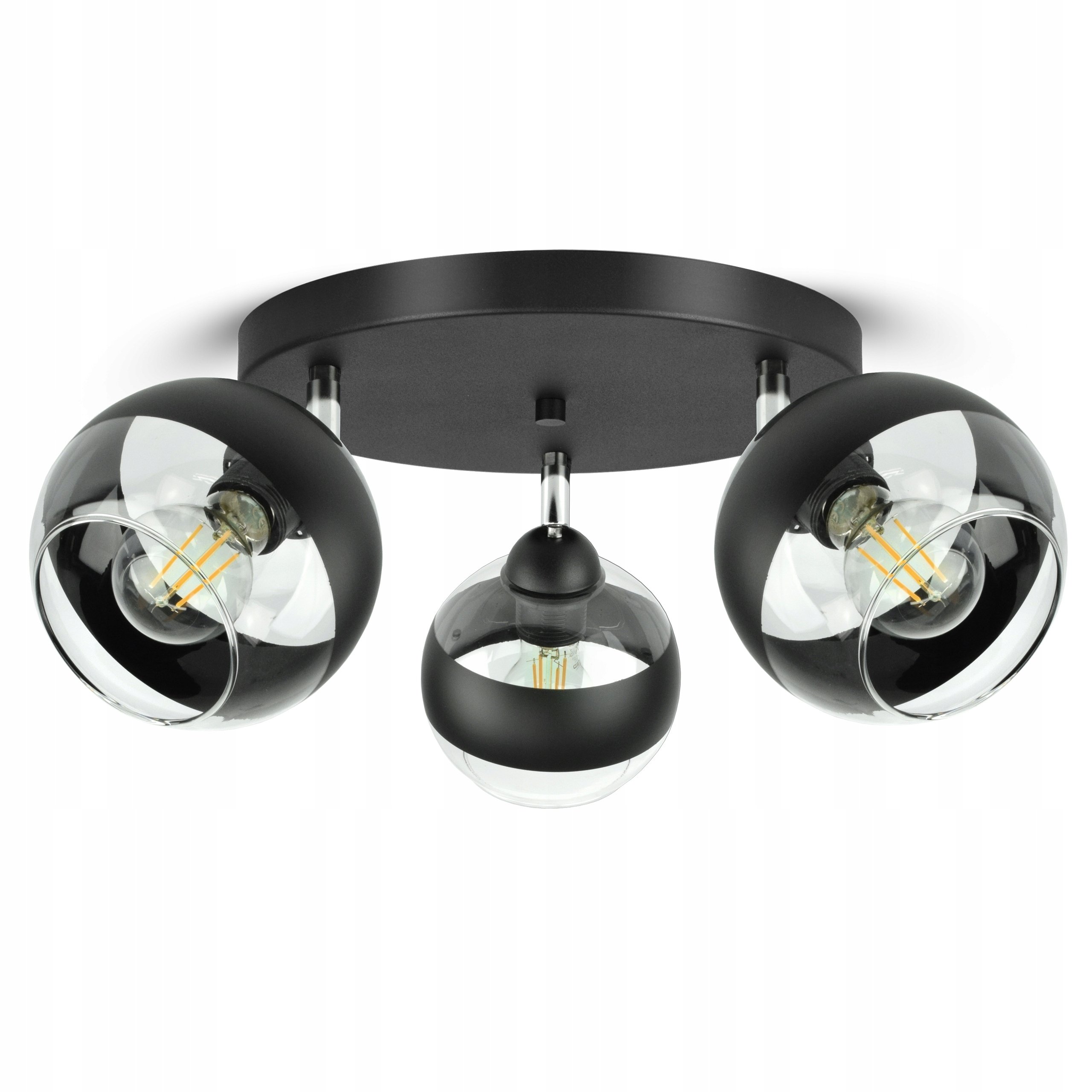 Lampa Wisząca Sufitowa Żyrandol Czarna Szklane Kule Black Belt EG3 LED E27